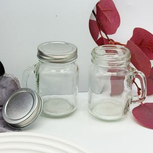 120ml Verre Mini Boisson Jus Thé Café Lait Poignée En Verre Bouteille Avec Bouchon À Vis En Métal - Product Image 2