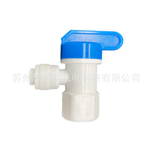 Robinet à bille pour purificateur d'eau 1/2 po en plastique blanc à connexion rapide pour système d'eau pure domestique - Product Image 2