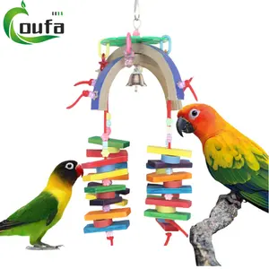 OFAPET nuevo juguete de pájaro de madera duradero colorido loro masticar juguete madera mascota pájaro <span class=keywords><strong>Parot</strong></span> juguete - Product Image 3