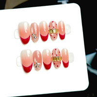 Faux ongles en acrylique pré-dessinés en gros, certifiés CE, couvrance totale, formes Stiletto, Carré, Amande, Papillon, pour application sur l'ensemble des doigts