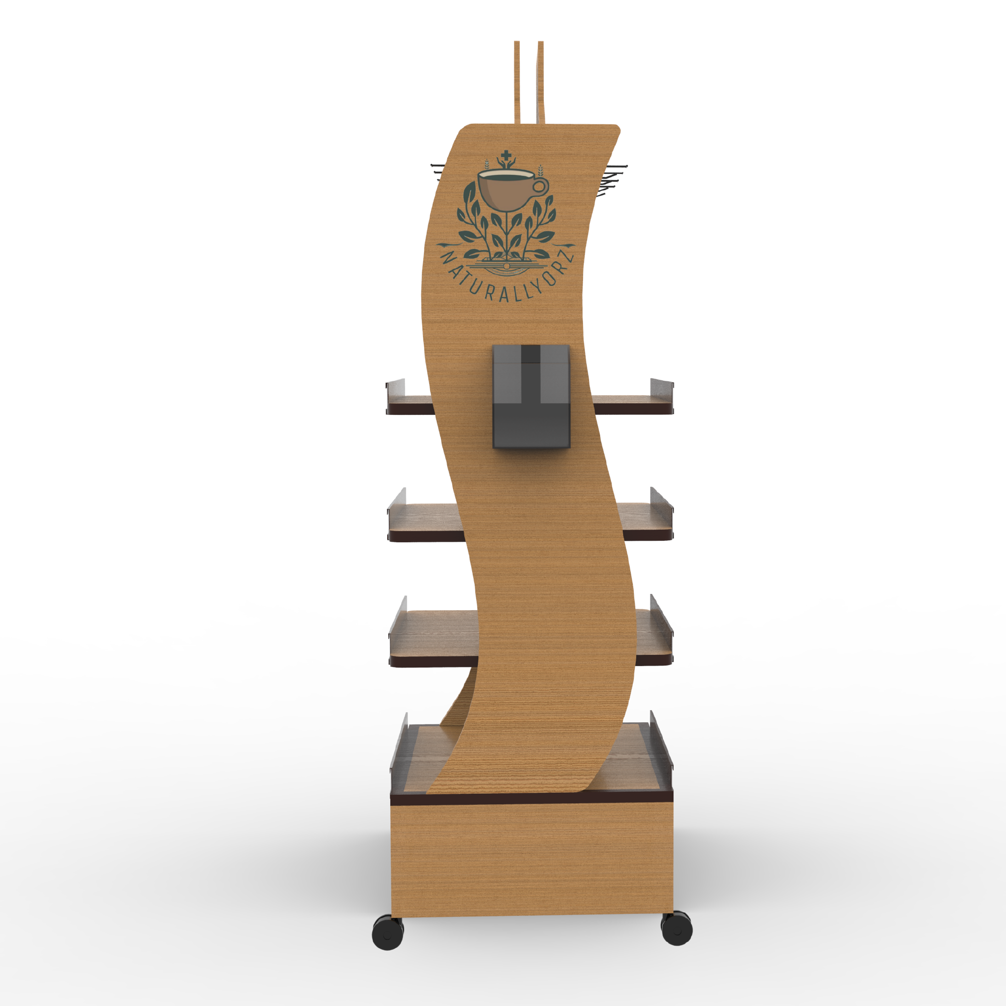 Wooden 4-layer Laminated Vitamin Display Rack Suitable for Simple and Atmospheric Shopping Malls — view 3