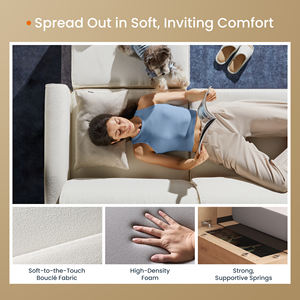 <span class=keywords><strong>SONGMICS</strong></span> <span class=keywords><strong>HOME</strong></span> grand canapé moelleux ensemble meubles blanc canapé modulable canapé U forme salon canapé ensemble - Product Image 4