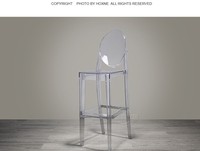 Chaise de bar en acrylique transparente, tabouret simple et moderne, de couleur noir, pour le bureau, 1 pièce