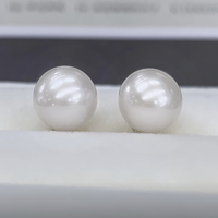 Clous d'oreilles minimalistes en argent 925 avec perles d'eau douce Edison naturelles blanches de 5-9 mm, éclat subtil aurora, sans défaut, dorés