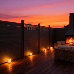 Tự làm hiện đại bảo trì thấp Gỗ nhự<span class=keywords><strong>a</strong></span> composite hàng rào Hội Đồng Quản trị thiết lập không thấm nước WPC hàng rào tấm ngoài trời riêng tư WPC vườn hàng rào - Product Image 3