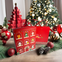 Calendrier de l'Avent Personnalisé pour les Fêtes de Fin d'Année, Boîte Cadeau en Papier UV avec Sérigraphie et Marquage à Chaud de Votre Logo