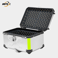 Boîte de rangement arrière pour moto de 65 L, résistante aux chocs, étanche, avec kit de fixation complet pour les longs trajets