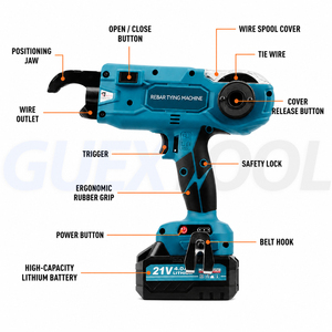 Fully Automatic Reinforcement <b>Binding</b> <b>Machine</b> Rechargeable Strapping <b>Machine</b> Lithium Battery Steel Bar <b>Binding</b> Tool for Bridge - Product Image 5