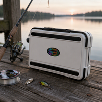 Boîte de pêche portable en plastique étanche avec séparateurs amovibles et couvercles transparents pour leurres, hameçons et appâts