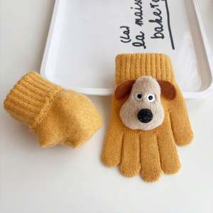 Guantes Infantiles Cálidos 2025, Protección Contra el Frío, Gruesos, con Dibujos Animados de Perrito, Unisex, para Escribir, Dedos Completos - Product Image 3