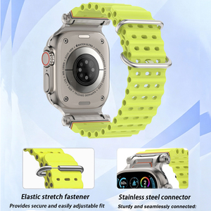 Bracelet en silicone souple et respirant pour <span class=keywords><strong>Apple</strong></span> <span class=keywords><strong>Watch</strong></span> Band Ultra 3 2 <span class=keywords><strong>Series</strong></span> 11 10 9 7 <span class=keywords><strong>6</strong></span> SE3 Iwatch <span class=keywords><strong>44mm</strong></span> 45mm 46mm 49mm Bracelets de sport - Product Image 3