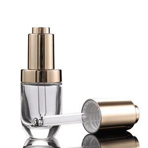 Bouteille en verre, pour huile essentielle, <span class=keywords><strong>essence</strong></span> et <span class=keywords><strong>parfum</strong></span>, bouchon métallique <span class=keywords><strong>argent</strong></span>é, 30 ml, flacon compte-gouttes à tête ronde lotus - Product Image 1