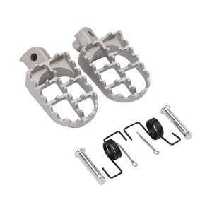 Repose-pieds en aluminium GOOFIT pour moto 8 mm, compatible avec les motos 50cc 70cc <span class=keywords><strong>90cc</strong></span> 110cc 125cc, moto tout-terrain argentée, <span class=keywords><strong>motocross</strong></span>, pit bike - Product Image 1