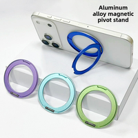 Support de téléphone universel pliable et pivotant en alliage d'aluminium ultra-fin, adhésif, pour bureau et lit, accessoire pour smartphone, vente en gros