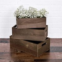 Boîte de rangement en bois massif personnalisée, caisses en bois rustiques, caisse à lait, panier à fruits, petits paniers, modèle pour accessoire de maison de poupée