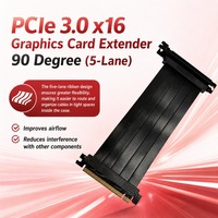 Câble Riser PCIe 3.0 X16 à Optimisation de Flux d'Air 16 Go/s, Rotation à 90 Degrés, Connecteurs Plaqués Or, Extension Verticale pour GPU
