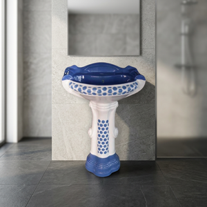 Lavabo sur pied moderne d'extérieur en céramique émaillée grand format, pour usage hospitalier, forme ronde/rectangulaire, écologique et résistant à l'eau - Product Image 3