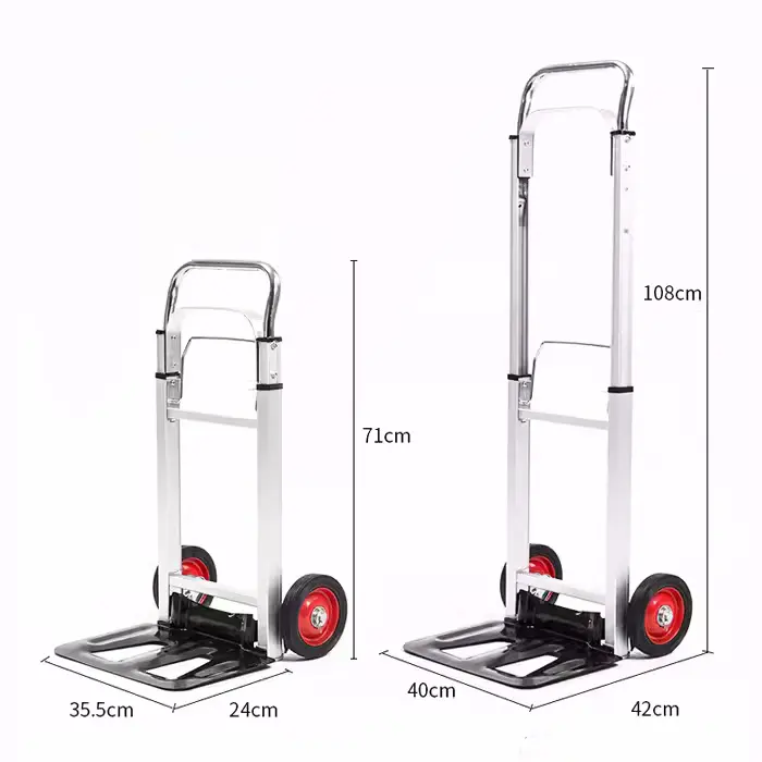 Tragbarer faltbarer Aluminium-Zwei-Rad-Strolley faltbarer tragbarer Trolley tragbarer faltbarer Einkaufskorb