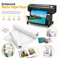 Papier jet d'encre mat à surface rugueuse OEM en rouleau pour impression grand format, idéal pour la signalétique et les images
