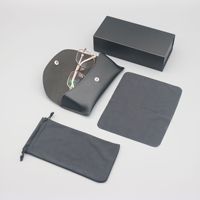 Ensemble complet d'accessoires pour lunettes avec logo personnalisé, étui rigide pour lunettes, boîte cadeau, protection de voyage élégante noire, vente en gros