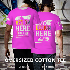 Oversized Blank Silk Screen Printed Knitted 100% Cotton Breathable T-<b>Shirt</b> for <b>Men</b> Casual Loose Fit <b>Retro</b> Streetwear - Product Image 2