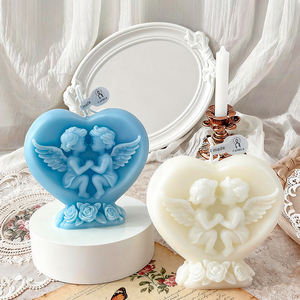 Bougie parfumée en forme de cœur en gros, bougie décorative en cire de soja en forme d'ange bébé mignon, bougie esthétique faite à la main <span class=keywords><strong>pour</strong></span> cadeaux - Product Image 4