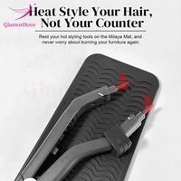 Housse de sac pochette en silicone résistant à la chaleur pour tapis de voyage portable avec impression de logo personnalisé pour fer à lisser les cheveux, fer à friser, fer plat