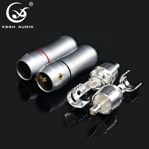 Amplificateur Home Cinéma Audiophile Adaptateur VGA <span class=keywords><strong>RCA</strong></span> YIVO XSSH Audio Hifi <span class=keywords><strong>Prise</strong></span> <span class=keywords><strong>RCA</strong></span> Mâle en Laiton Plaqué Argent avec Trou de Câble 8mm pour Voiture et Ordinateur - Product Image 5