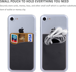 Porte-cartes adhésif en silicone pour téléphone - Portefeuille autocollant pour smartphones - Porte-cartes <span class=keywords><strong>de</strong></span> crédit et d'identité pour téléphones <span class=keywords><strong>iPhone</strong></span> Samsung Galaxy - Product Image 2