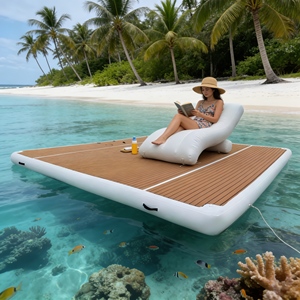 Bar <span class=keywords><strong>Flotante</strong></span> Inflable para Piscina, Plataforma <span class=keywords><strong>Flotante</strong></span> Inflable Resistente para Uso Comercial en Exteriores, Parques Acuáticos - Product Image 1