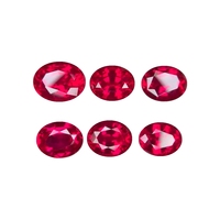 Fabricant Rubis cultivé en laboratoire, pierre précieuse ovale et coupe fantaisie avec rapport IGI/GRC pour bijoux