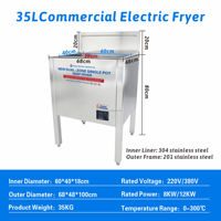 Friteuse électrique commerciale Hansu 35L à double température avec affichage numérique, température constante, en acier inoxydable SUS304 épaissi, pour snacks
