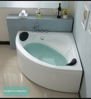 Baignoire Whirlpool en acrylique d'angle avec jets de massage, jacuzzi à température constante pour la maison, l'hôtel et la salle de bain