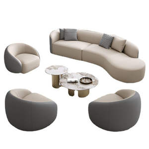 Conjunto de sofá curvo con mesa de centro para el área de recepción del salón VIP del vestíbulo del hotel - Product Image 4