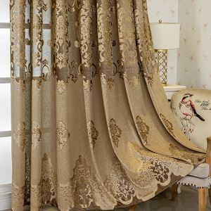 Cortinas Opacas Ignífugas de Poliéster 100% con Bordado Estilo Europeo, Aislantes para Sala de Estar, con Cenefas, Gran Venta - Product Image 3