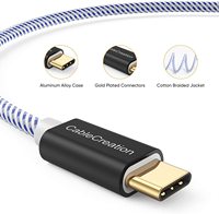 CableCreation - Cable USB C a USB de 3 Metros, Carga Rápida de 3A, Cable Tipo C Trenzado de Algodón para MacBook S24 S23 iPad Pro Cámara