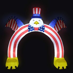 Aigle chauve gonflable patriotique <span class=keywords><strong>de</strong></span> 9 pieds <span class=keywords><strong>de</strong></span> haut pour le <span class=keywords><strong>4</strong></span> juillet, avec chapeau et arche <span class=keywords><strong>de</strong></span> drapeau américain avec lumières LED - Product Image 6