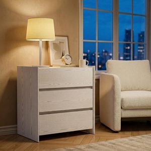Table <span class=keywords><strong>de</strong></span> chevet avec 3 tiroirs, moderne avec un grand espace <span class=keywords><strong>de</strong></span> rangement, table <span class=keywords><strong>de</strong></span> chevet pour chambre à coucher - Product Image 1