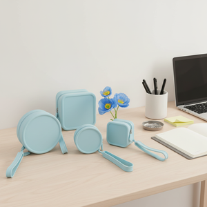 Petite trousse de maquillage en silicone de qualité alimentaire, écologique, durable, sac à main pour femmes, accessoires cosmétiques essentiels, organisateur portable, voyage - Product Image 5