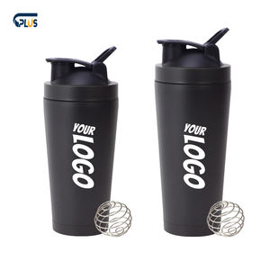 BPA Free 26oz botol air baja tahan karat dinding ganda cangkir pengocok Gym Logo kustom dengan kocokan kawat dan tombol tekan tutup lipat - Product Image 1