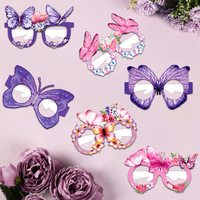 Kit de lunettes papillon en papier pour fêtes transfrontalières d'anniversaire pour enfants et adultes - Accessoires photo amusants et fournitures de décoration