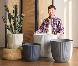 Chậu cây nhựa tròn bán chạy, chậu nhựa trồng cây lớn cao, chậu hoa nhựa hiện đại chất lượng cao, chậu cây trong nhà - Product Image 5