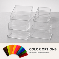 Organisateur de bureau multi-niveaux en métal transparent personnalisé de 5 mm d'épaisseur, présentoir cosmétique, boîte de rangement haute transparence pour la vente au détail