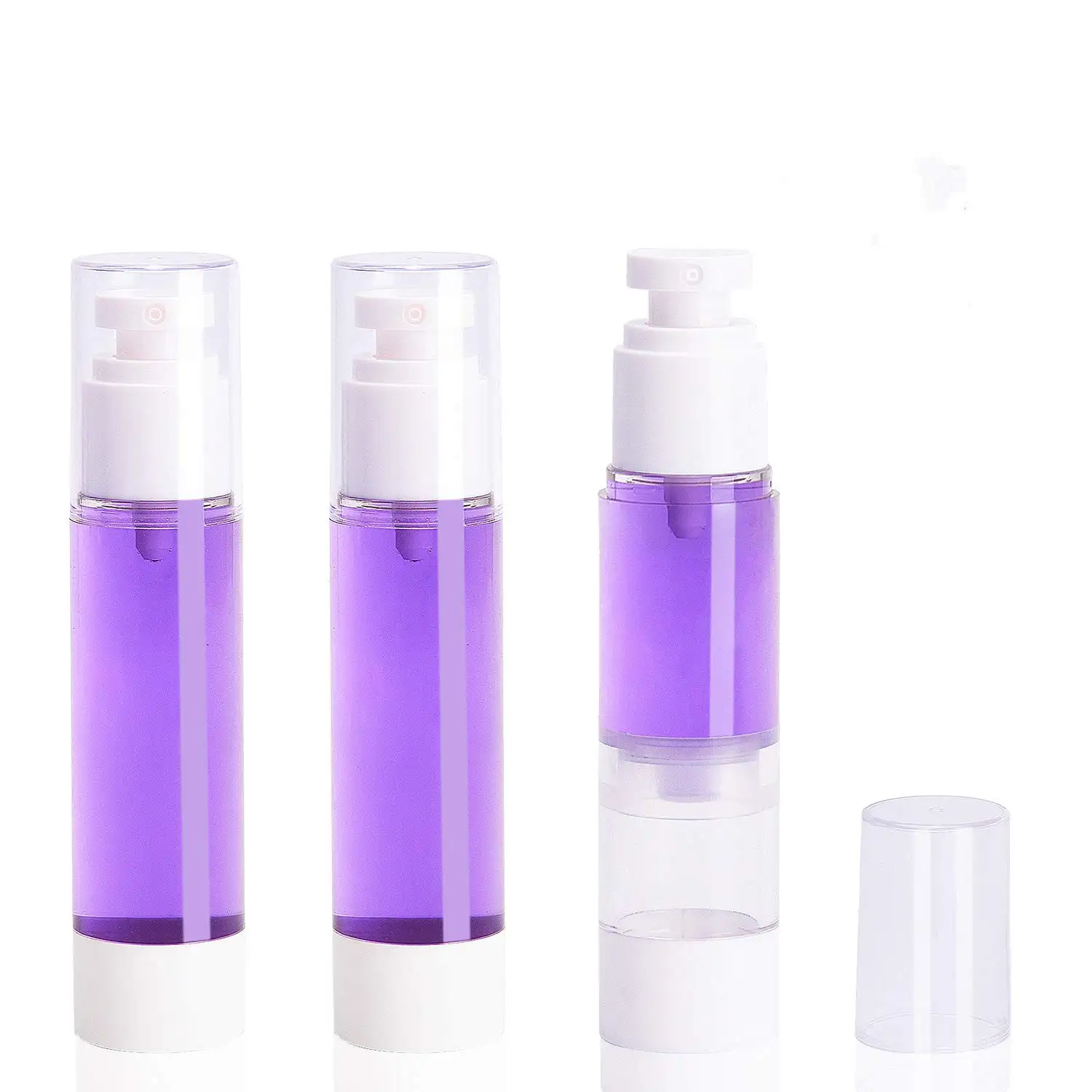 Bouteille en plastique sous vide sans air LOGO personnalisé emballage de soins de la peau bouteille de presse de lotion crème pour le visage
