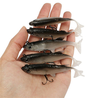 Nouveau plomb tête de gabarit doux nageur 80mm 13g Simulation poisson forme pagaie queue Flexible natation doux pêche leurre