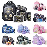 Sac à dos scolaire à roulettes KIDPLACE 2026 en polyester avec fermeture éclair, 16 pouces, ensemble 5 pièces : sac à déjeuner, trousse à crayons, sac à roulettes