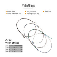 Alice A703 Ensemble complet universel (E-A-D-G) Cordes de violon Cordes de violoncelle avec âme en acier Enroulement en cupronickel pour violons Débutants