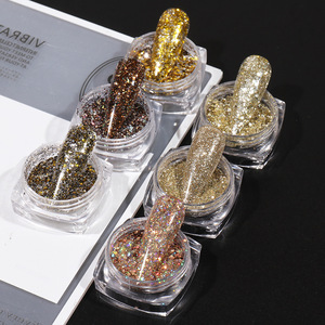 Ensemble de 6 pots de paillettes brillantes couleur champagne pour ongles, application facile, pour décorations d'ongles automne-hiver - Product Image 5
