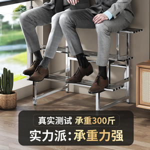 Support à plantes multi-niveaux en acier inoxydable pour usage intérieur et extérieur avec espace de rangement pour fleurs et plantes vertes - Product Image 3