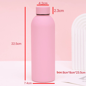 500ml borraccia sportiva doppia parete in acciaio inox isolato pallone sottovuoto con manico per la schiena a scuola di gomma vernice <span class=keywords><strong>tazza</strong></span> - Product Image 6